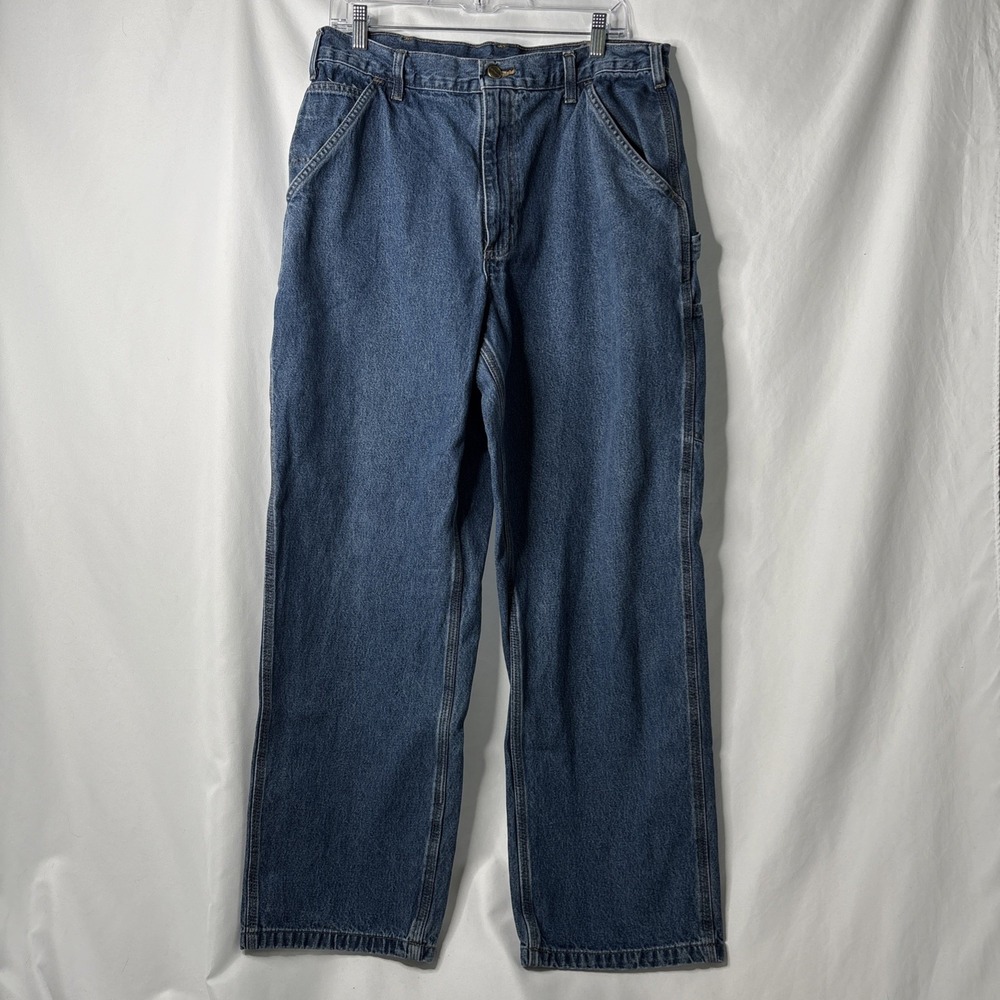Carhartt Size 36x30 (29) 100135 Mens Carpenter Work Blue Denim Jeans